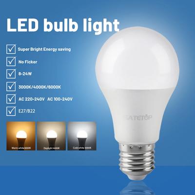 6PCS LED Bulbs A60 A80 Lamp No Flicker, 20W 24W Bombilla Inteligente AC 220V 120V Energy Saving Lamp In Living Room