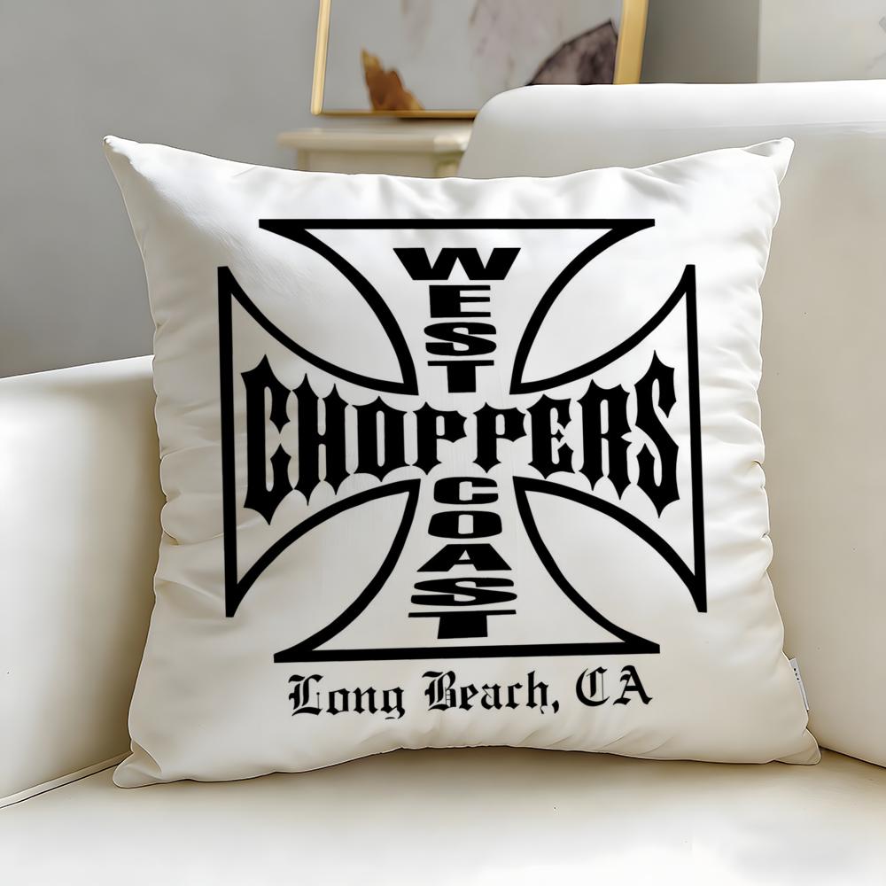 Stylish Wwcc West Coast Choppersiou Cushion Cover Soft  EasyWash Pillow Case  Versatile for Couch Bed Travel and Office