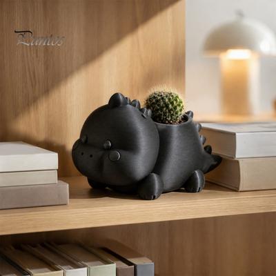 Kreativer Pflanzenhalter 3D-gedruckter Dinosaurier-förmiger Sukkulententopf, Niedlicher Pflanztopf für kleine Home-Office-Dekoration, Kaktus Mini-Pflanzen, Dekorativer Schreibtisch