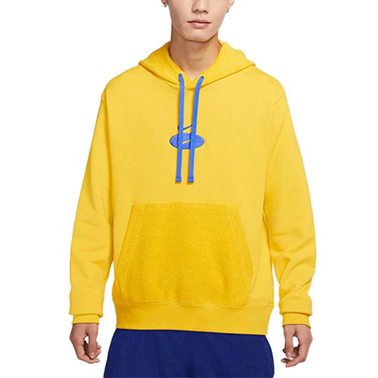 Nike Nakışlı Logo Spor Kapüşonlu Sweatshirt Erkek Aktif Giyim Sarı DM5463-709