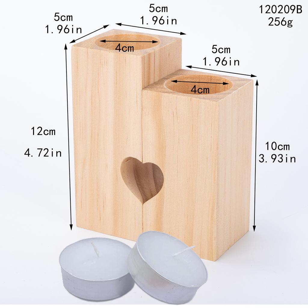 Tea Light Candle Holders for Table Centerpiece, Decorative Wood Tealight Candle Holder Set, Unity Heart Candle Holder for Home