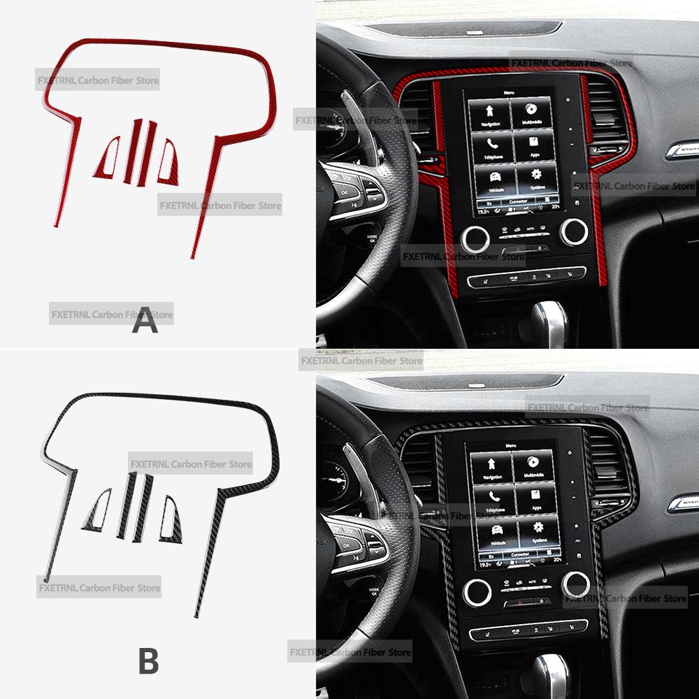 Real Soft Carbon Fiber Sticker For Renault Megane 4 2016 2017 2018 2019 2020 2021 2022 2023 2024 2025 Car Interior Accessories Only Black Carbon