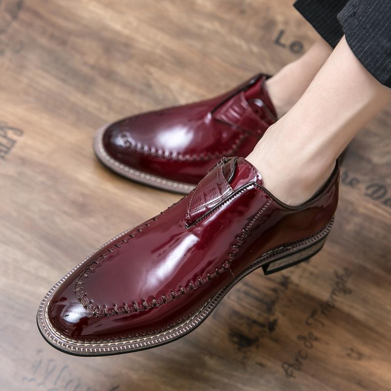 Large size breathable pointed trend leather shoes business dress men's leather shoes microfiber leather soft sole men's shoes 2025