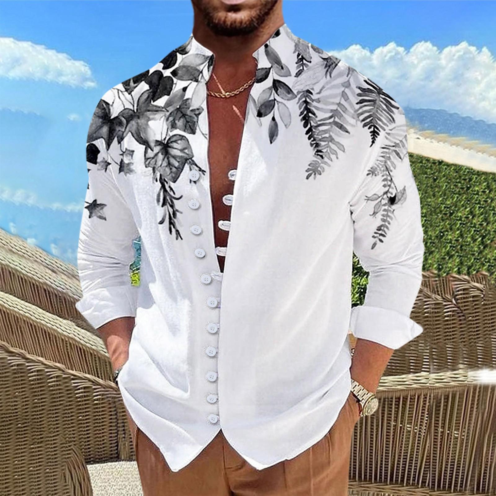 

Новая мужская повседневная свободная рубашка в стиле ретро с длинными рукавами и принтом XXL чёрный