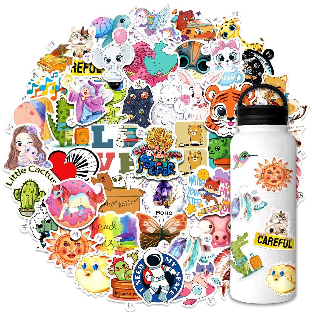 200 Small Handles For Children, Easy To Tear, Upgraded Ins, Small Wind, Fresh Suitcase, Guitar Stickers