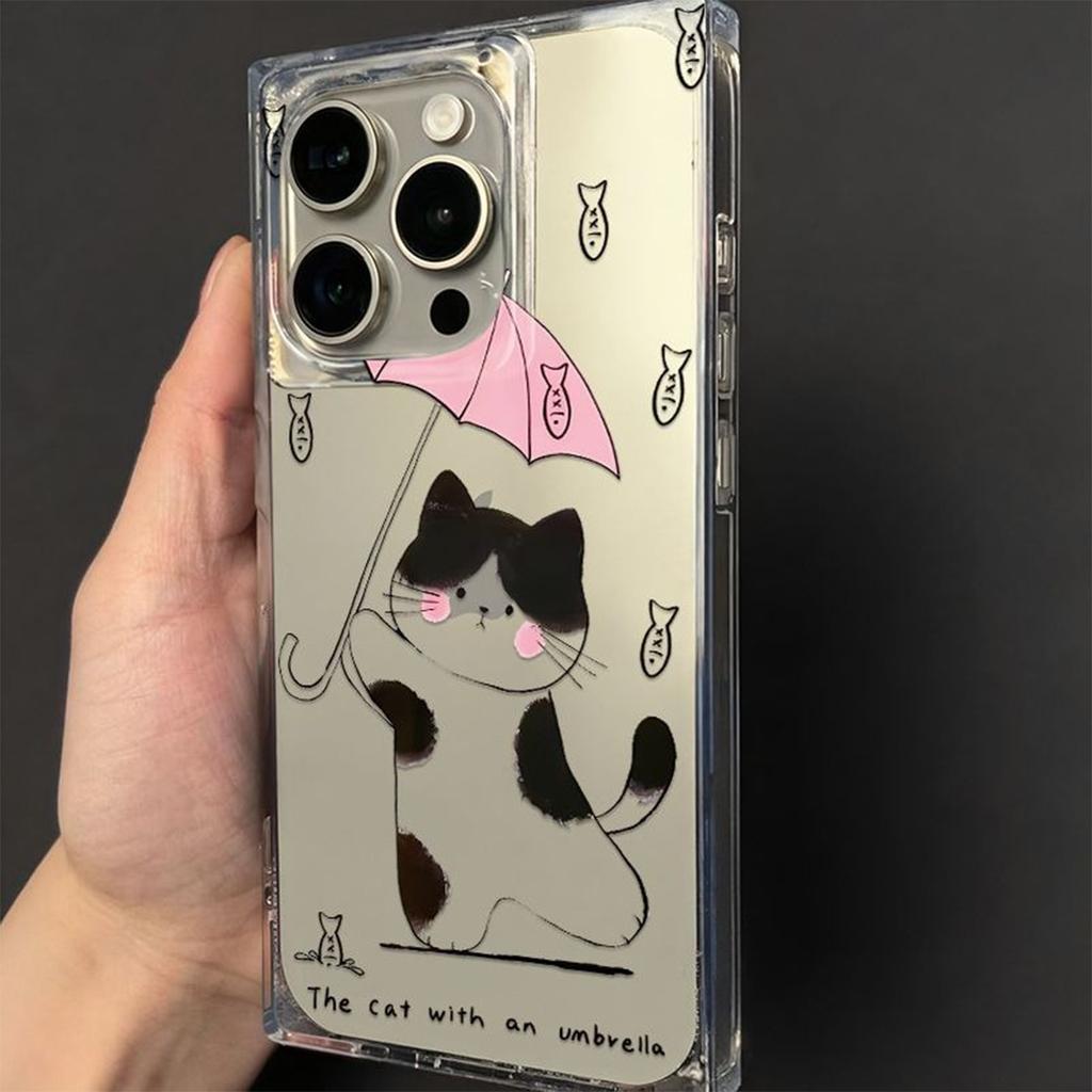 Transparent Ice Crystal Square Mobile Phone Case Square Mobile Phone Case Wavy Anti-fall Mobile Phone Case Four-corner Air Cushion Mobile Phone Case