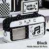 Cute  Ear Large Capacity Pencil Case Transparent Window Badge Photocard Storage Bag Multi Compartment Stationery Pouch