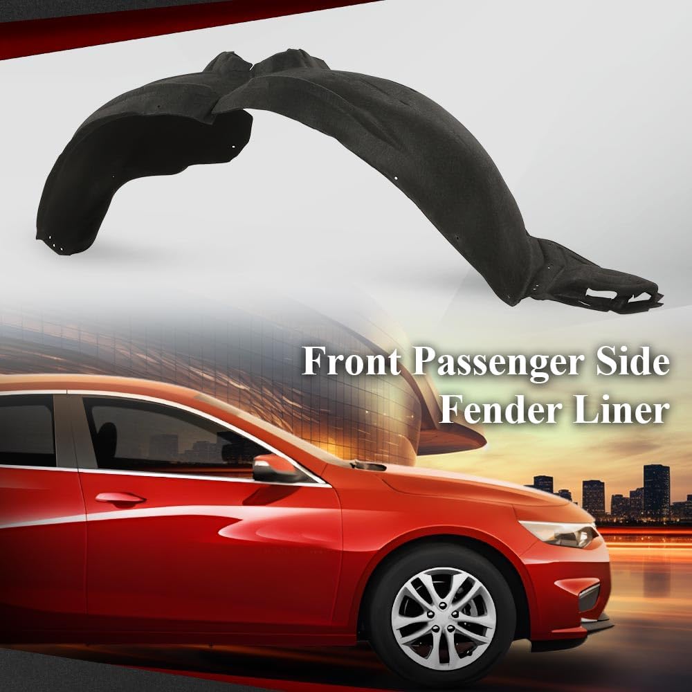 Fender Liner Compatible with Chevy Malibu (submodel: L, LS, LT, Premier) 2016-2018 Front Passenger Side