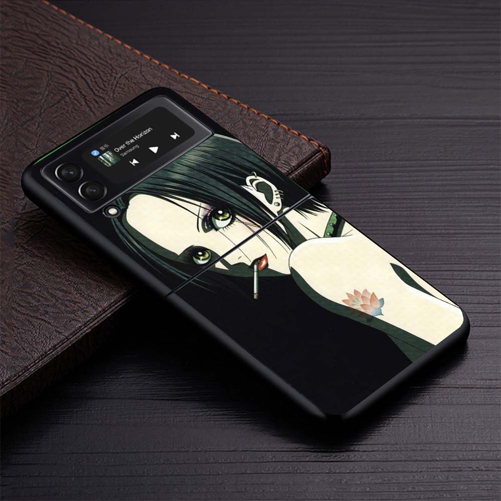 Nana Anime Na Na Girl Phone Case for Samsung Galaxy Z Flip6 5G Flip4 Flip5 Flip3 Black Cover Z Flip 6 5 4 3 PC Shell Coque Galax