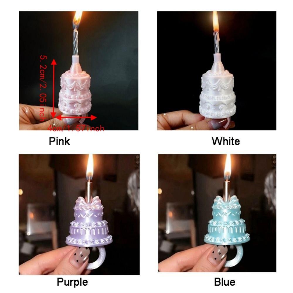 Portacandele Anello per Torta Finitura Seta Anello Candela Mini Torta 3D Anello Candela Compleanno Cake Topper