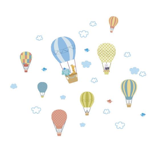 

Puntos Симпатичный воздушный шар Облака Настенная наклейка Клей Детская комната Детский сад Наклейка