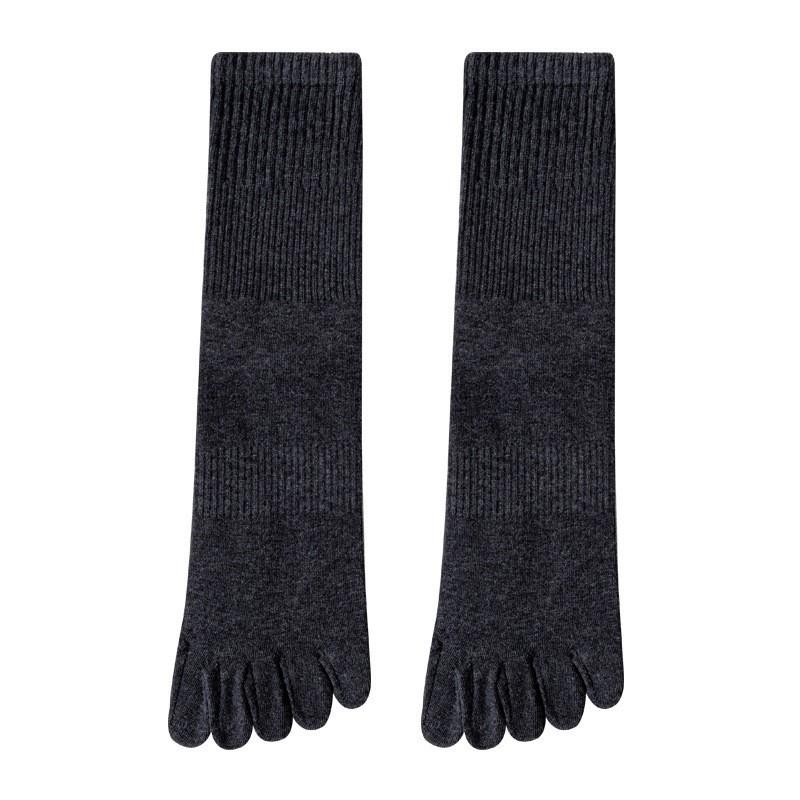 Five-Finger Socks Men'S Pure Cotton Medium Tube Socks Spring And Autumn Breathable Sweat-Absorbing Deodorant Antibacterial Split-Toe Socks Stockings