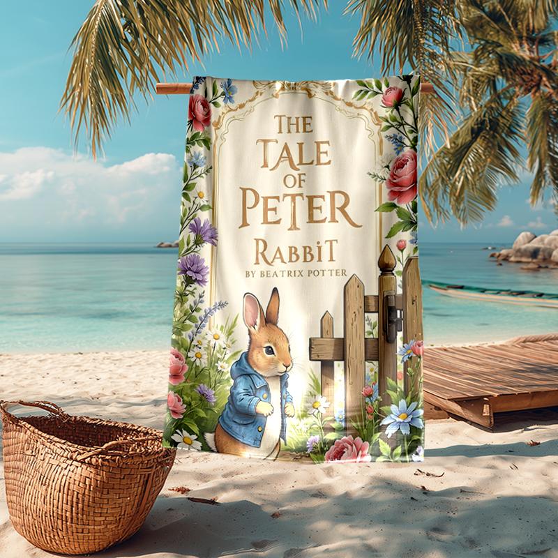 Peter Rabbit Fashion Beach Towel: Ideal for Summer Adventures Soft, Absorbent and Quick Drying Suitable for Swimming and Bathing
