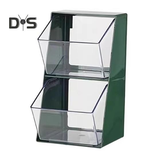 Складной органайзер для чайных пакетиков, ящик для хранения, большая вместимость, нескользящий многофункциональный кухонный органайзер, держатель для кофейных капсул зелёный