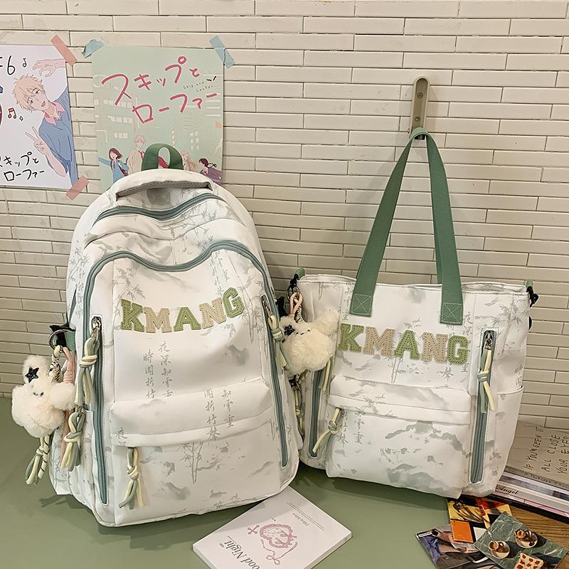 Schoolbag ink painting national style schoolbag female junior high school students high value large capacity high school students backpack male