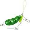 6Pcs Fidget Toy Set Squeeze Bean Soybean Stress Relieving Playful Charms Extrusion Edamame Pea Keychain for Mobile Phones Keys