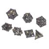 7pcs Metal Polyhedral Dice Pattern Engraved Game Props Brass Metal Dice for Board Games Role Play