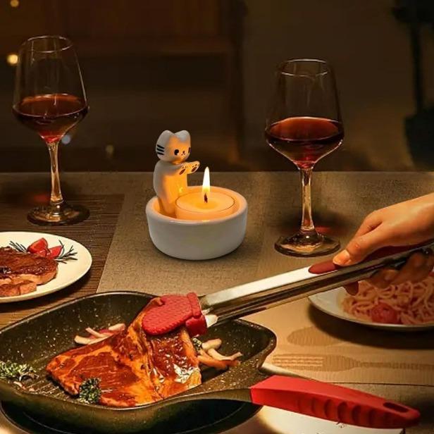 Candle Holders 1PC Cartoon Kitten Decoration Home Decoration Bedroom Living Room Dining Room Kitchen