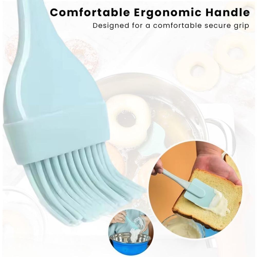 3piece Set DIY Silicone Spatula Cream Spatula Bread Cake Butter Non-stick Reusable Oil Brush Multi-function Kitchen Baking Tools