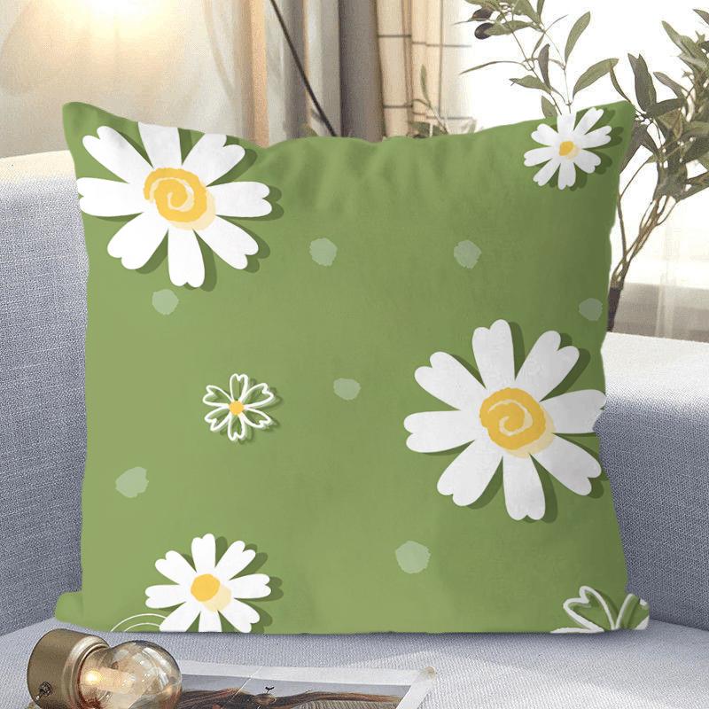 Ins Style Small Fresh Flower Pattern Decorative Pillowcase Living Room Bedroom Square Cushion Pillowcase