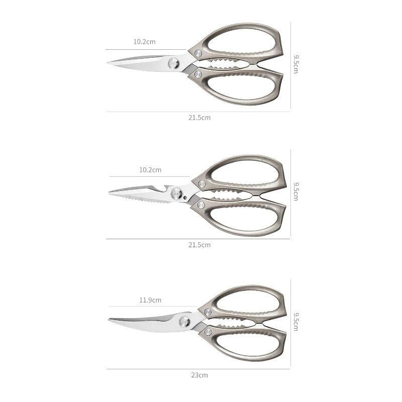 Aluminum Alloy Handle 3CR13 Stainless Steel Blade Kitchen Scissors Household Multifunctional Chicken Bone Cutting Shear