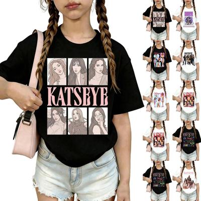 KATSEYE Kids Graphic Crew Neck Short Sleeve T Shirt Children Casual Top Comfortable Fit Durable Material Suitable for Everyday Wear