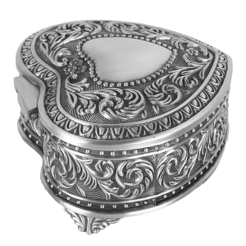 Kovová šperkovnice ve tvaru srdce Slitina Vintage krabička na drobnosti ve tvaru srdce Lehká krabička na drobnosti ve tvaru srdce pro brože, prsteny, náušnice