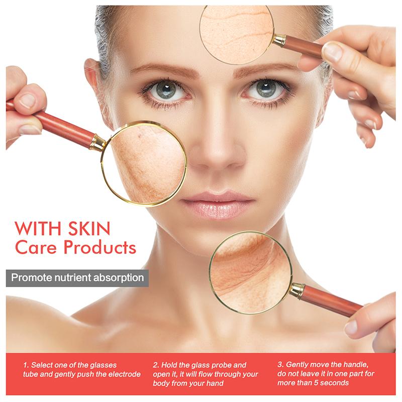 Professional Portable Handheld Skin Therapy Machine Wand High Frequency Acne Treatment Facial Lift Targeted for Face Skin Care