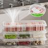 1/3Pcs 2/3/6 Grids Refrigerator Storage Boxes With Holes Scallions Meat Fresh Box Food Container Cold Storage Crisper Sealed