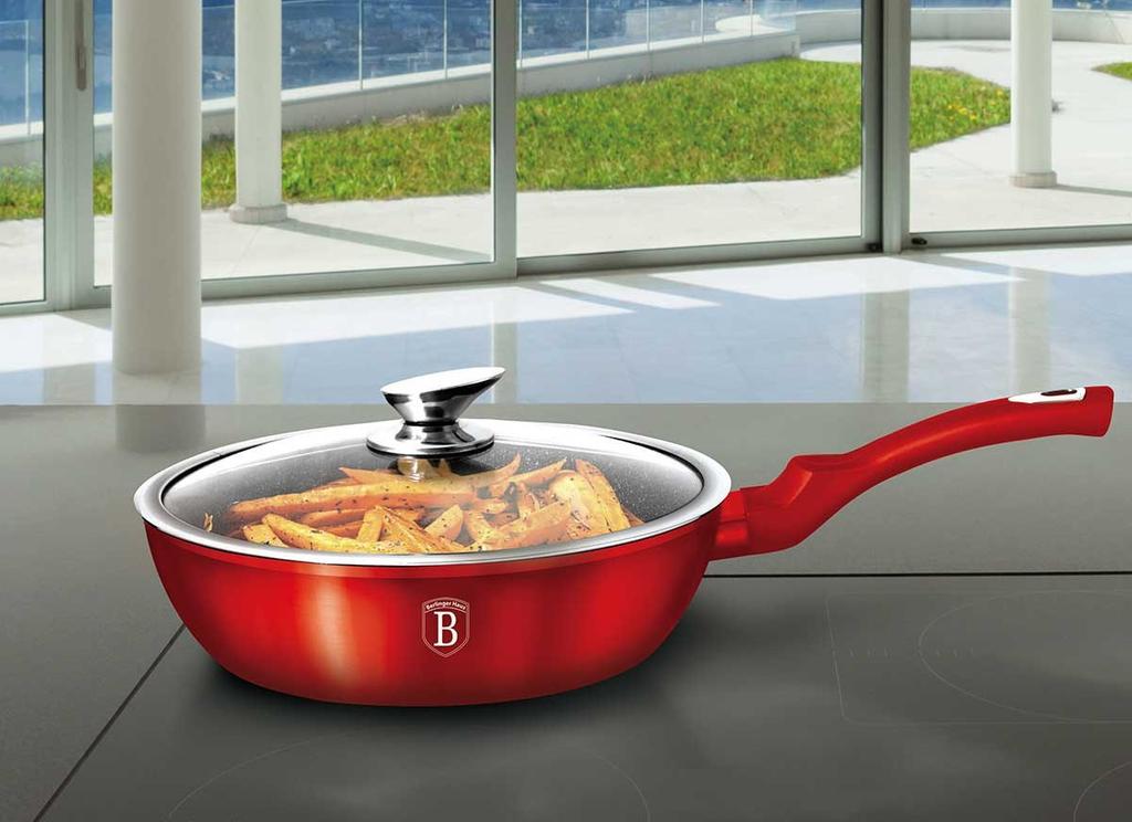 Granite frying pan 24cm BERLINGER HAUS RED METALLIC LINE BH-1259