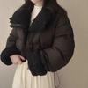 Double-sided Lamb Wool Cotton Clothes Women's Short Lapel Jacket Imitation Loose Long-sleeved Bread Clothes with Cotton-padded Clothes for Winter