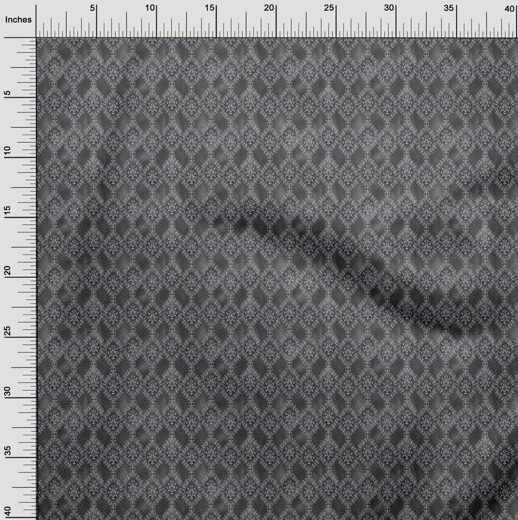 oneOone Cotton Poplin Gray Fabric Damask Quilting Supplies Print Sewing Fabric By The Yard 42 Inch