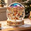 Lightweight Acrylic Holiday Gift Christmas Crystal Ball Figurine 2D Winter Cottage Carousel Transparent Igloo Ornament Tabletop Ornaments for