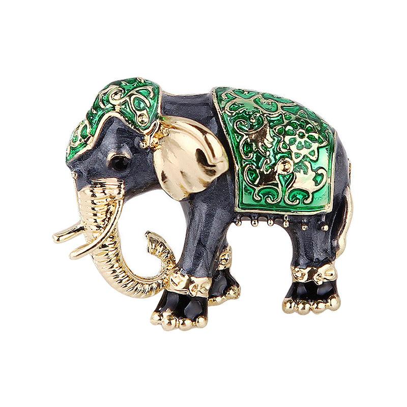 Enamel Colored Elephant Brooch Shirt Mini Elephant Brooches For Women's Pins Chest Flower Collar Pin Sweater Jewelry