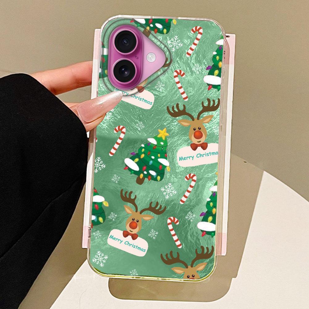 Merry Christmas Elk Tree Girls Women Phone Case for iphone 16 15 14 7 8 Plus 13 11 12 Pro Max X XS XR SE 2022 2020 16e TPU Cover