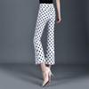 2025 New Arrival: Women's Polka Dot Slim Fit Flare Cropped Pants with Elastic Waist