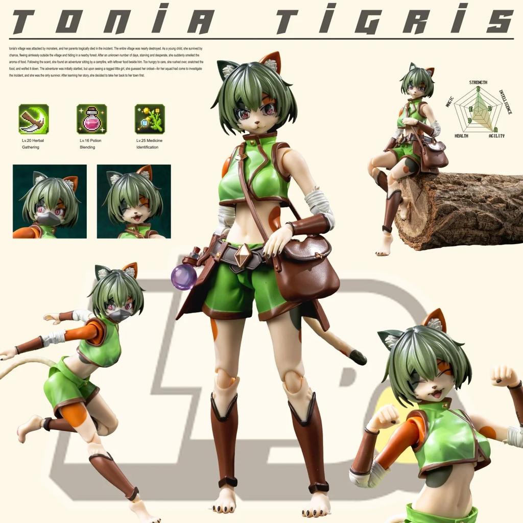 Ladotoys Cat Tonia Tigris Era-002 Herbal Ist Ver Action Figure Model Herbs Calico Cat Girl Anime Mystic Land Toys Collect Gift