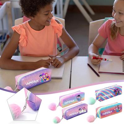 Dämonenjäger-Trupp Regenbogen-Glitzer-Federmäppchen - Glänzender Schüler-Schreibwaren-Organizer