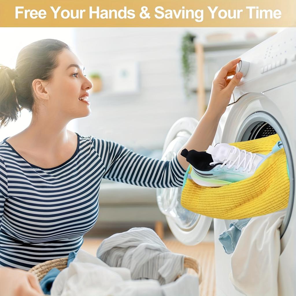 2pcs Shoe Washing Machine Bags, Reusable Sneaker Washing Bags for Washing Machine, Shoe Laundry Bags for Washer and Dryer, 360 Degree Deep Cleaning