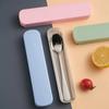 1set Household Stainless Steel Portable Tableware Chopsticks Spoons Forks Two/Three Piece Set with Box