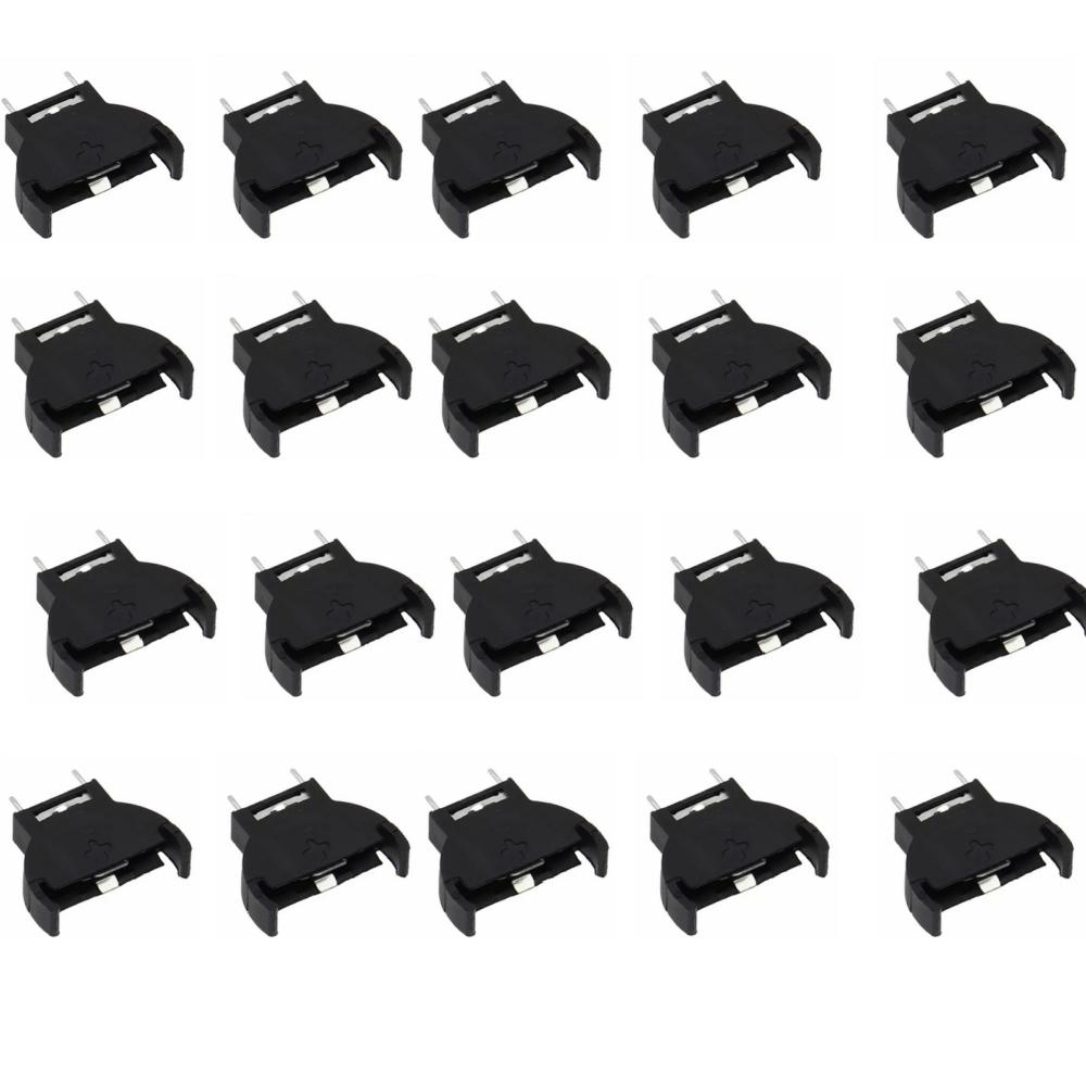 10/20PCS CR2032 Battery Holder Coin Cell Button Socket Holder Case 3 Pin Solder Mounting Battery Boxes Vertical Straight Button