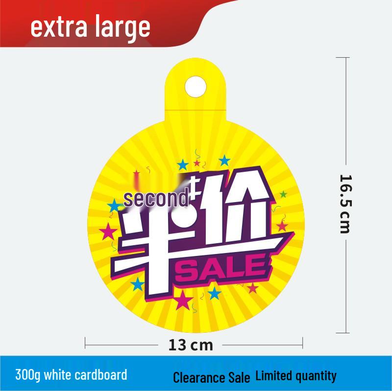 Discount Promotion Tag for Clothing & Accessories Display Stand