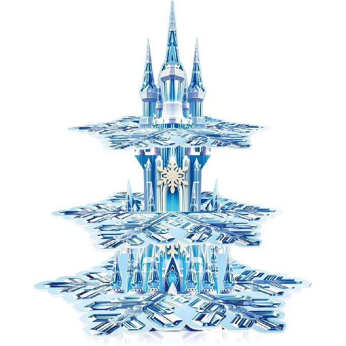 Wooden 3 Tier Cupcake Stand, Wood Style Cake Stand for Party Decorations Baby Shower Decoration, Enchanted Forest Safari Birthday Cupcake Decorations