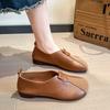 Fashion New Women's Flat Shoes 2024 Spring and Summer Solid Color Leather Stitching Ballet Casual Daily Versatile Soft Women's Loafers