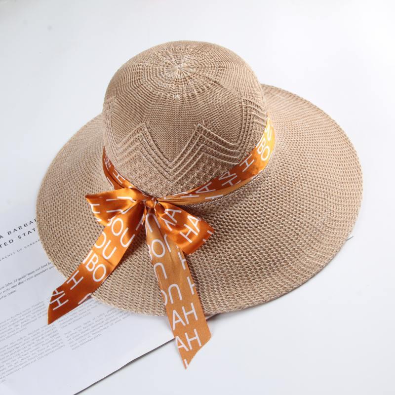 Women's Fashionable Sun Protection Wide Brim Straw Hat for Summer Beach and Scenic Outings