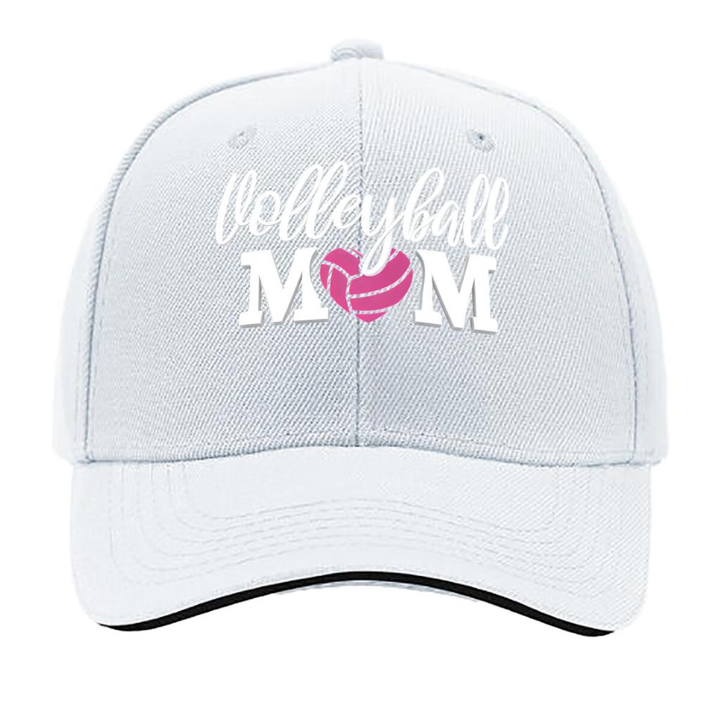 Volleyball Mom Love Heart Volleyball Baseball Cap Adjustable Breathable Golf Hat for Women Fashion Sandwich Baseball Cap