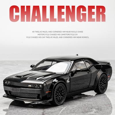 1:32 Dodge Challenger Hellcat hrací autíčko lité na odnímatelnou střechu Metel Cars hračka natahovací model auta Hellcat se zvukem a světlem Hellc