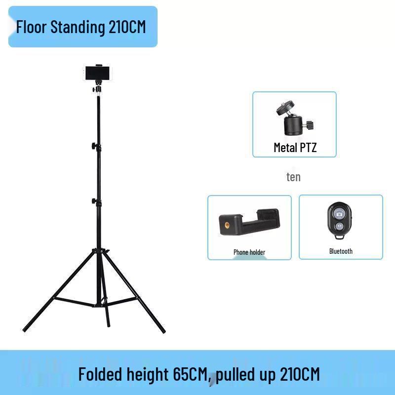 Treppiede per Telefono da 2 Metri per Live Streaming e Fotografia con Kit Luce di Riempimento