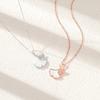 FY-N001392B  925 Silver 'Three Women's Forest Style Leaf Collarbone Chain Niche Light Luxury High-end Feel