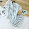Women's Summer Short Sleeve Pajama Set - Loose Fit, Plus Size, Two-Piece with Shorts